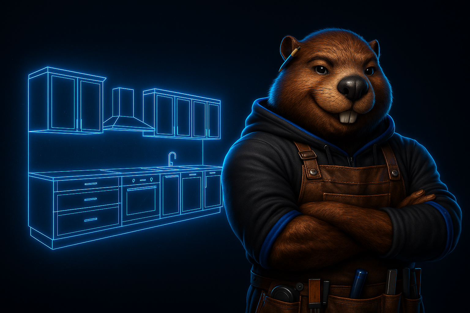PlanejaFlix — projeto de cozinha em 3D